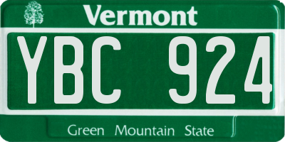 VT license plate YBC924