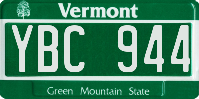 VT license plate YBC944