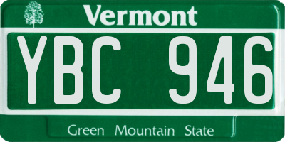 VT license plate YBC946
