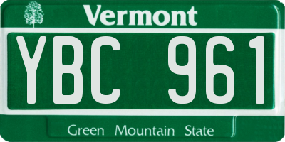 VT license plate YBC961