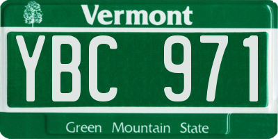 VT license plate YBC971