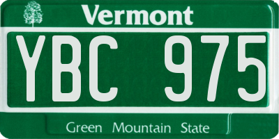 VT license plate YBC975