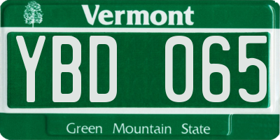 VT license plate YBD065