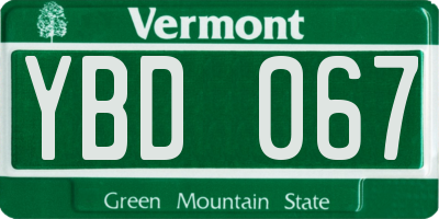 VT license plate YBD067
