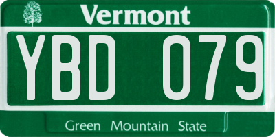 VT license plate YBD079