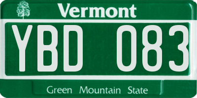 VT license plate YBD083
