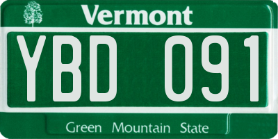 VT license plate YBD091
