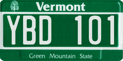 VT license plate YBD101