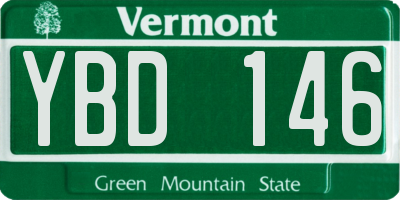 VT license plate YBD146