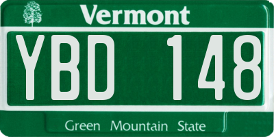 VT license plate YBD148