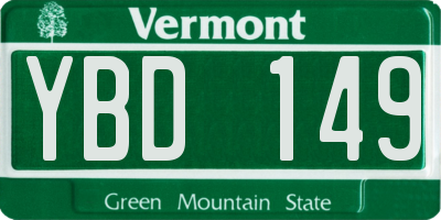 VT license plate YBD149