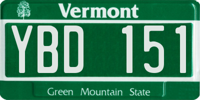 VT license plate YBD151
