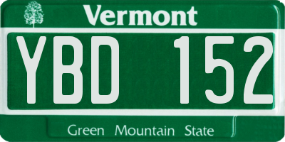 VT license plate YBD152