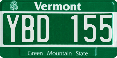VT license plate YBD155