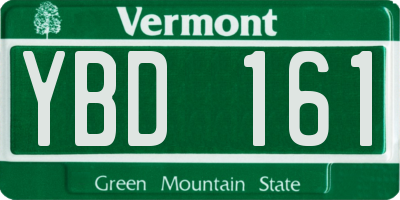 VT license plate YBD161