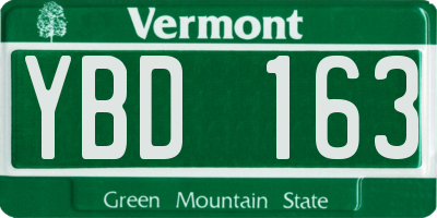 VT license plate YBD163