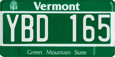 VT license plate YBD165