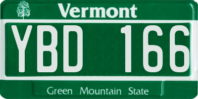 VT license plate YBD166