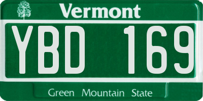 VT license plate YBD169
