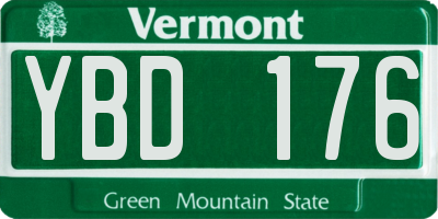 VT license plate YBD176