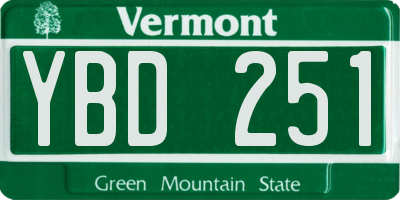 VT license plate YBD251
