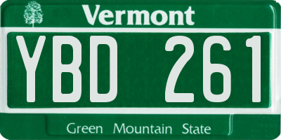 VT license plate YBD261