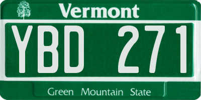 VT license plate YBD271