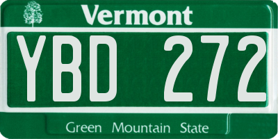 VT license plate YBD272