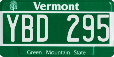 VT license plate YBD295