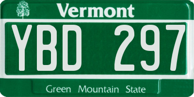 VT license plate YBD297