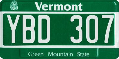 VT license plate YBD307