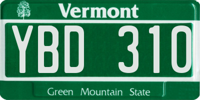VT license plate YBD310