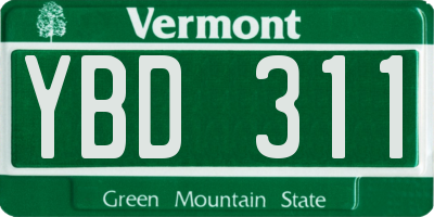 VT license plate YBD311