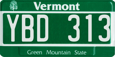 VT license plate YBD313