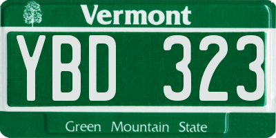 VT license plate YBD323
