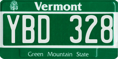 VT license plate YBD328