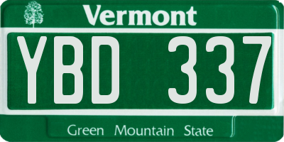 VT license plate YBD337