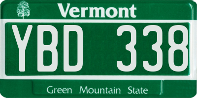 VT license plate YBD338