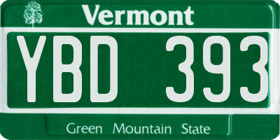 VT license plate YBD393
