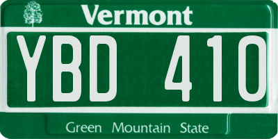 VT license plate YBD410