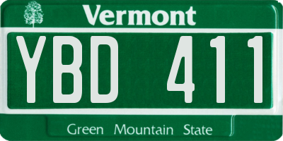 VT license plate YBD411