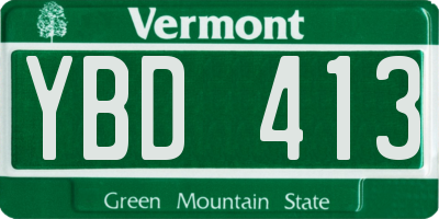 VT license plate YBD413