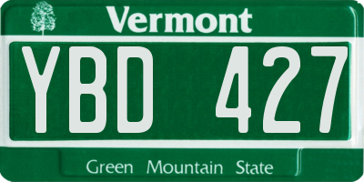 VT license plate YBD427