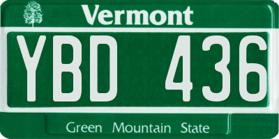 VT license plate YBD436