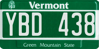 VT license plate YBD438