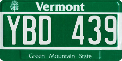 VT license plate YBD439