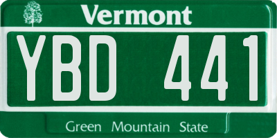 VT license plate YBD441