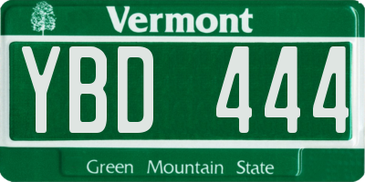 VT license plate YBD444