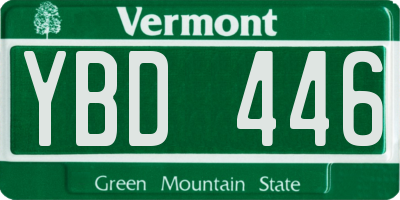 VT license plate YBD446