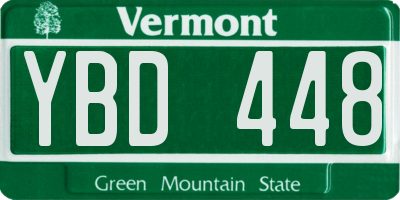 VT license plate YBD448